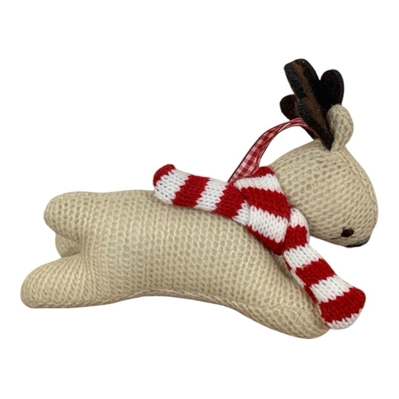 Handmade Ornament Reindeer Knitted Stuffed Christmas Tree Ornament Xmas Decor - Picture 4 of 4